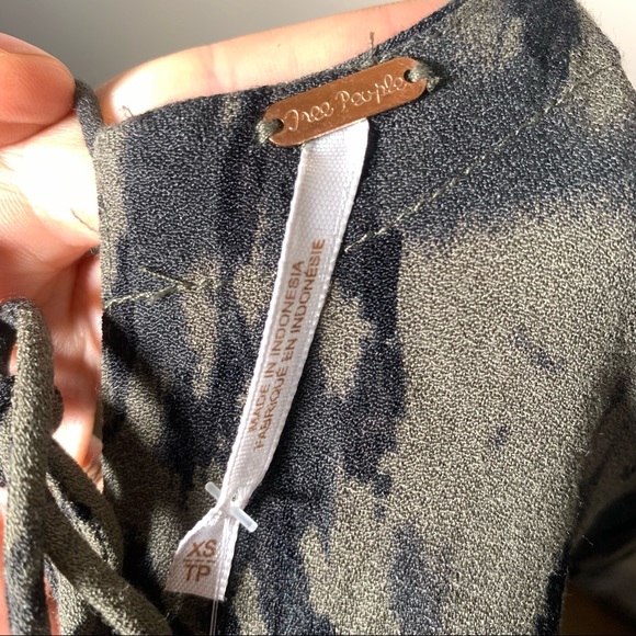 Free people olive green and black balsma open back mini dress NWT sz XS - Picture 5 of 15